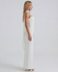 Ella | Strapless Sculpting Maxi Dress with Removable Mesh Scarf